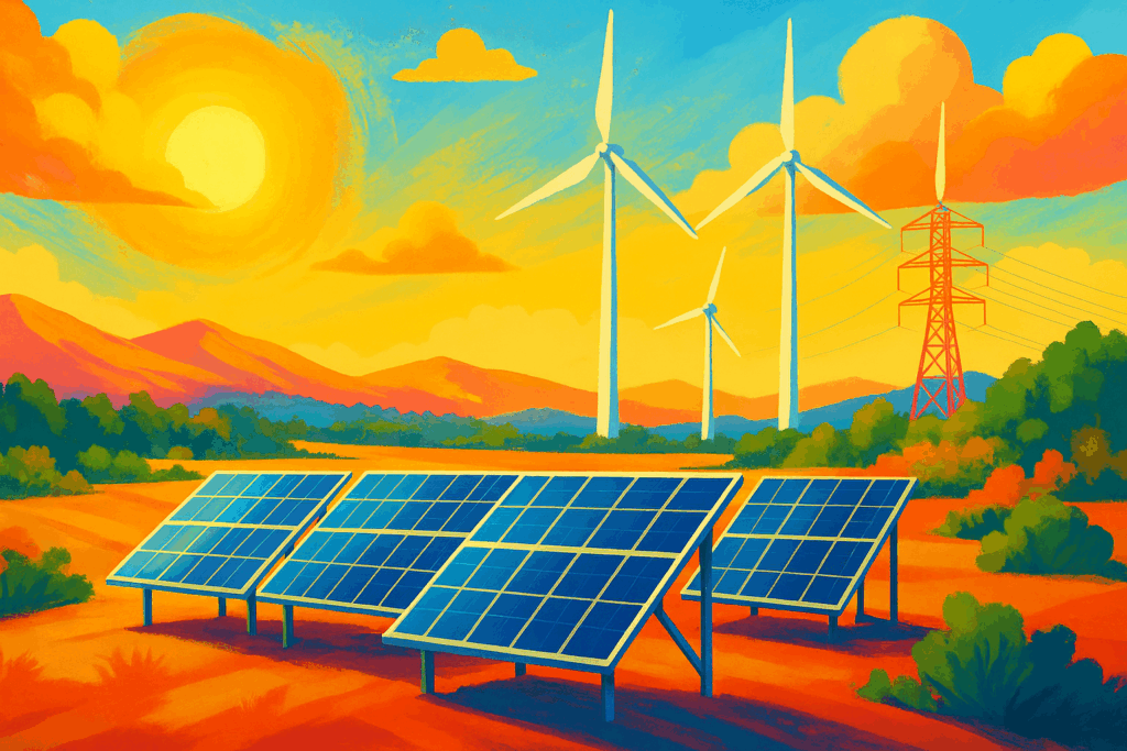 Erneuerbare Energie im Sonnenlicht